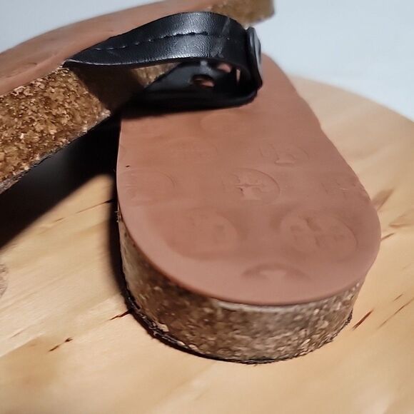 Tory Burch Miller Cloud Black Patent Leather 10 M Flip Flops - Picture 7 of 11